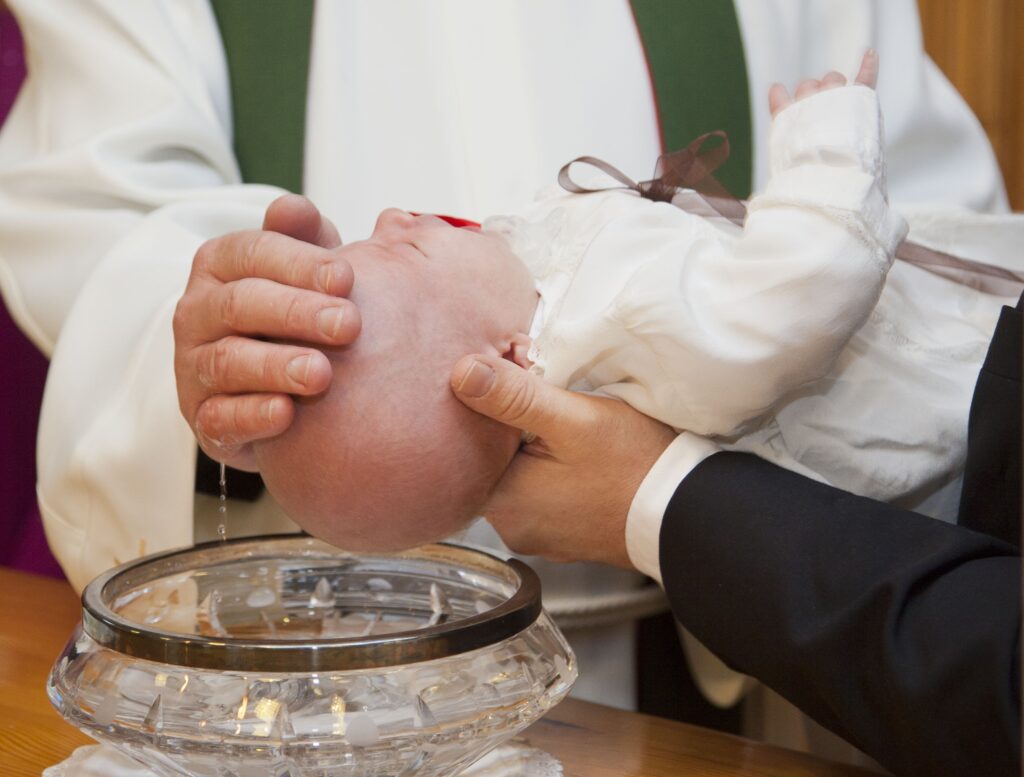 Baby being baptized